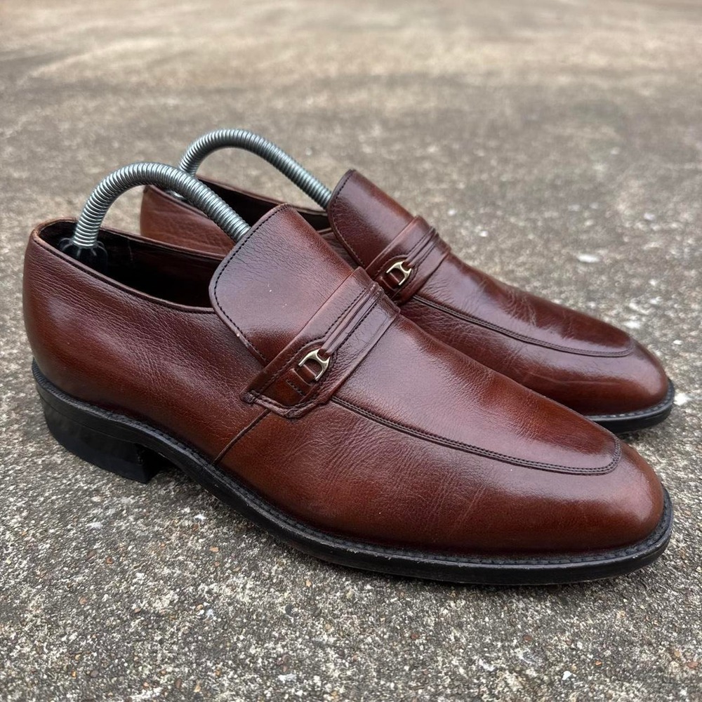Vintage 90s Freeman Horsebit Loafers Dress Shoes Brown Size 8D (d8)